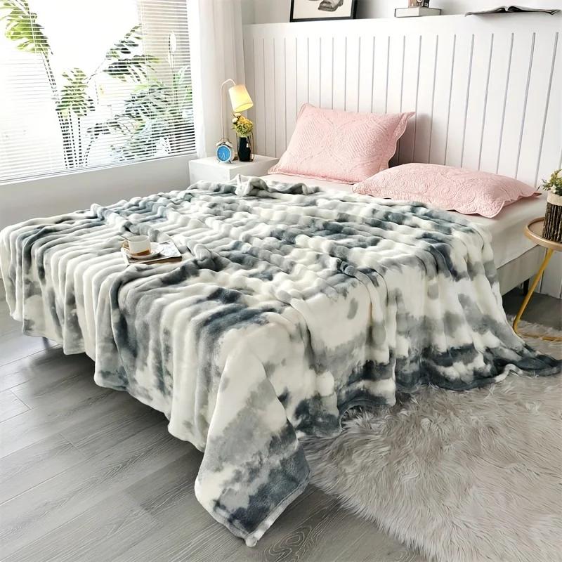 Luxurious Faux Rabbit Fur Bed Blanket - Soft, Thick, and Warm Throw All Seasons, Versatile for Sofa, Shawl, Travel, and Gifts