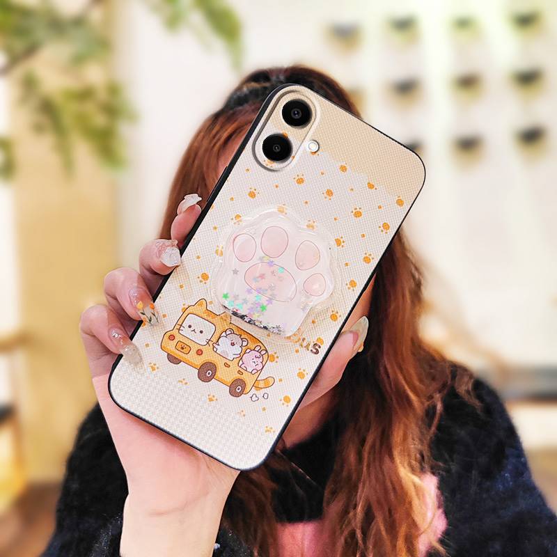 Rotatable Stand Quicksand Phone Case For Samsung Galaxy A07 Glitter Kickstand Skin Feel Silicone Simplicity Silicone TPU