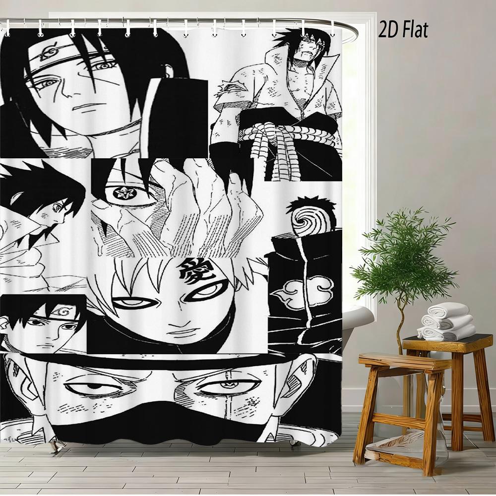 

2D Flat Anime Ninja Girl Green Outfit Shower Curtain Waterproof Bathroom Decor W60H190(CM)-1 Pcs