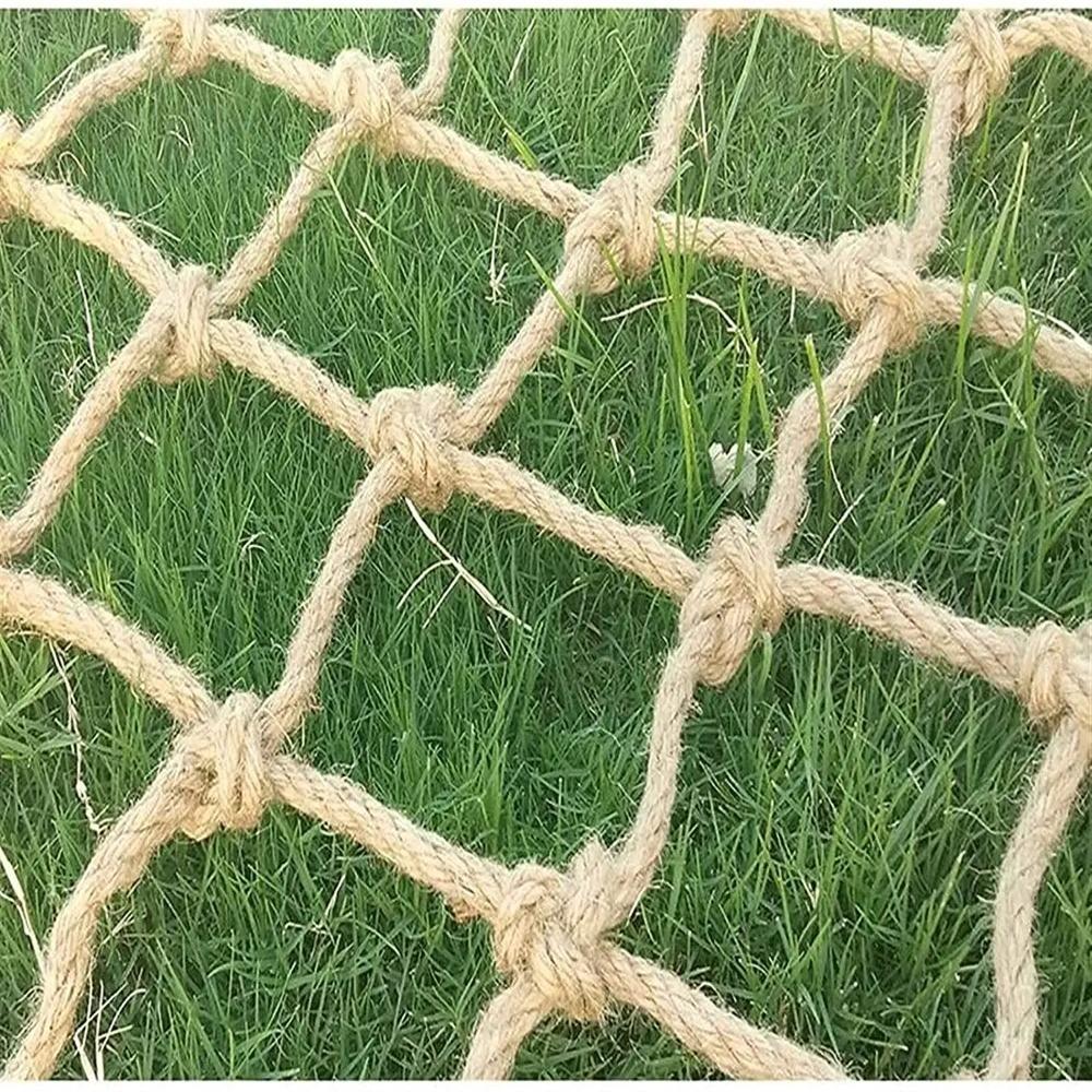 Hemp Rope Climbing Net Garden Balcony Nature Jute Rope Child Safety Net Ceiling Mesh DIY Craft Stair Protection Fence