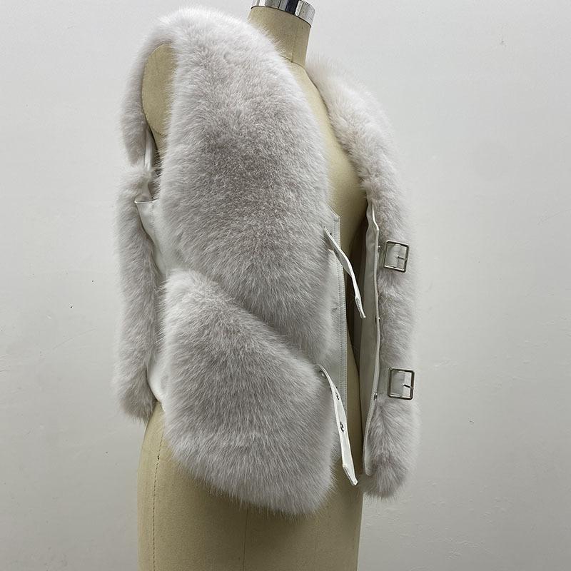 Fur winter new imitation fox fur vest women's fashion light and thin vest