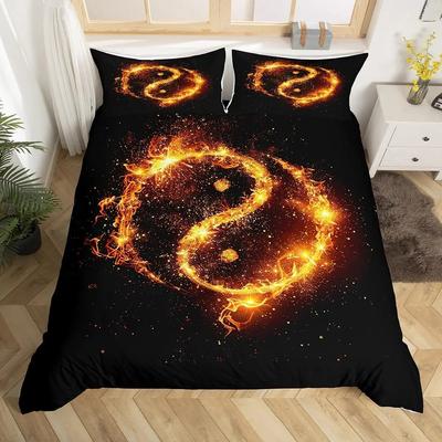 Copripiumino Yin Yang King Queen Boho Trippy Arte Psichedelica Copripiumino Gossip Spark Set Biancheria da Letto Microfibra Morbida Coperta Trapuntata