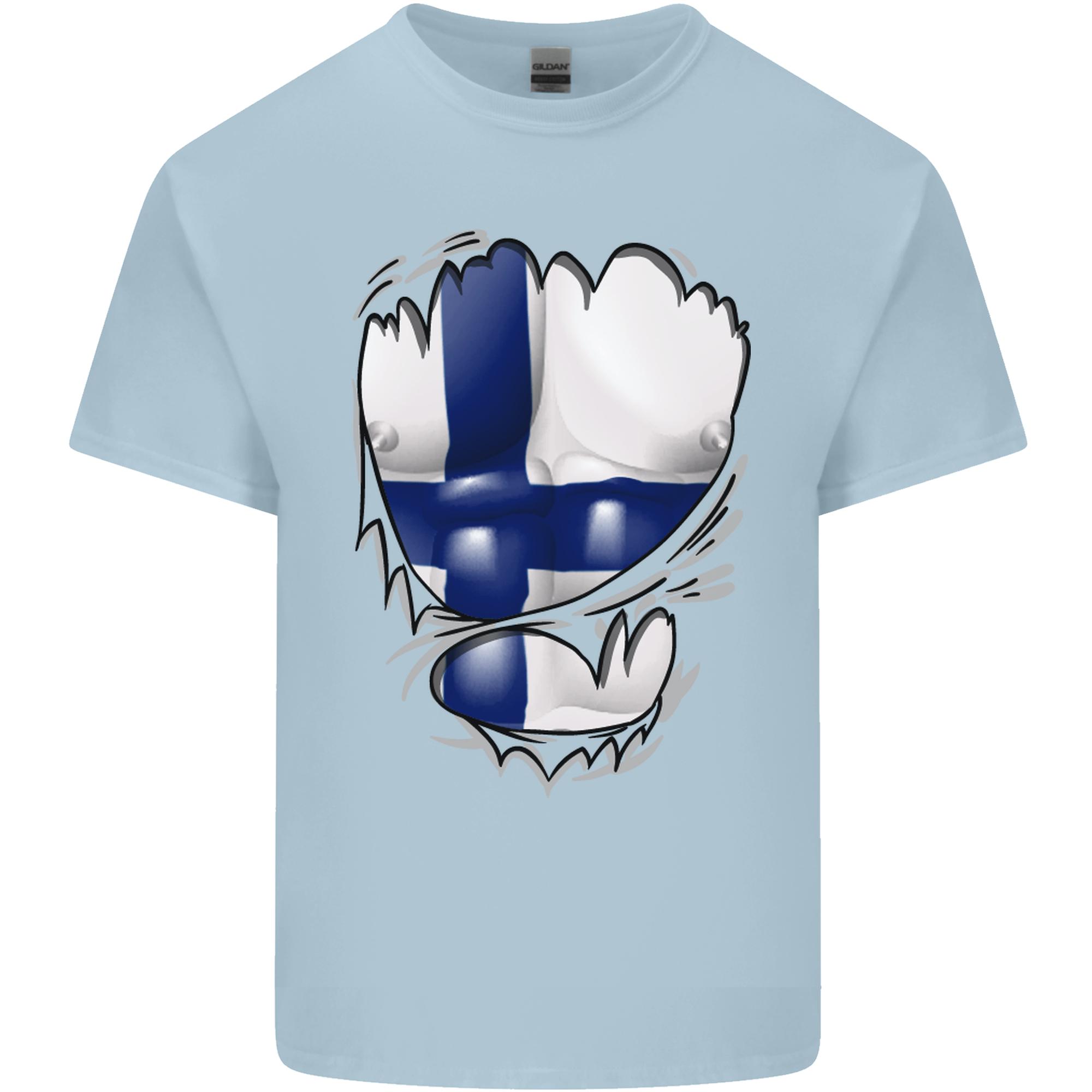 Gym Finnish Flag Ripped Muscles Finland Unisexs Light Cotton TShirt S