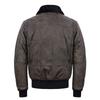Maplesteed Super G1 Flight Jacket Men Gray Leather Jacket Vintage Quilted Natural Cowhide Fur