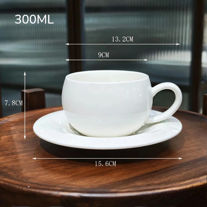 1/2Pcs Tea Cup Creative Japanese-Style Coffee Cup Set Ceramic 300Ml Coffee Mug Matte Texture With Base Coffee Shop Accessories