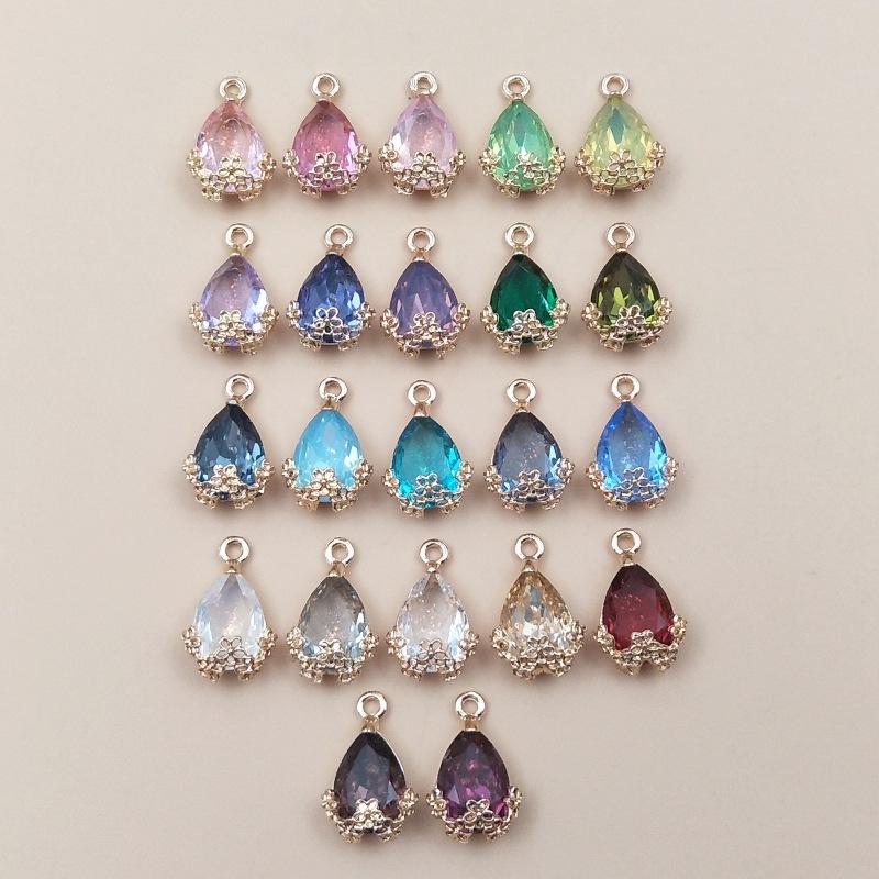 10PCS DIY Necklace Bracelet Earrings Alloy Jewelry Accessories Baroque Crystal Pendant Accessories Charm for DIY Jewelry Making
