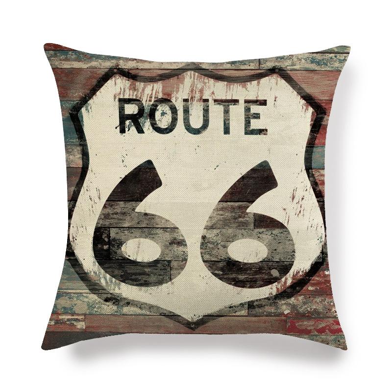 Retro Emblem Letter Pattern Digital Printing Short Plush Pillow Covers For Car Sofa Office Cushion Cover Home Goods 60X60Cm