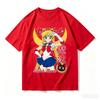 2026 Neuer Stil Sailor Moon Thema Retro Süß Cool 100% Reine Baumwolle Bedrucktes Kinder T-Shirt Sommer Lässige Oberteile