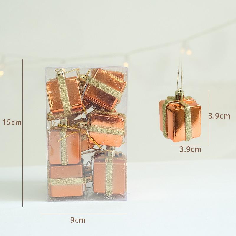 Christmas Nordic style Christmas electroplating gift box pendant Christmas tree star decoration pine cone box pendant
