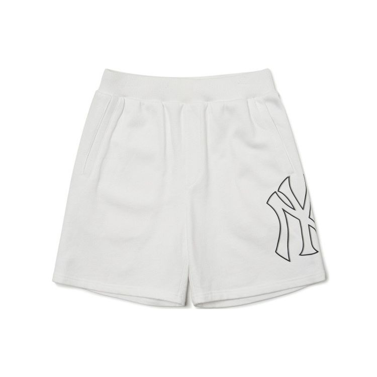 MLB Basic Logo SS22 New York Yankees Einfarbige Freizeitshorts Unisex-Shorts Weiß 3ASPB0223-50WHS XL