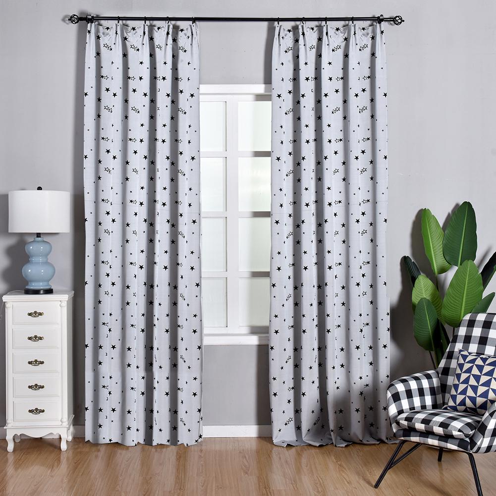 1PC Roman Modern 20%+Semi-Blackout Curtain Embroidered Dream Star Curtains Kitchen Window Bedroom Curtains 1 PCS Lozujoju Home Decor