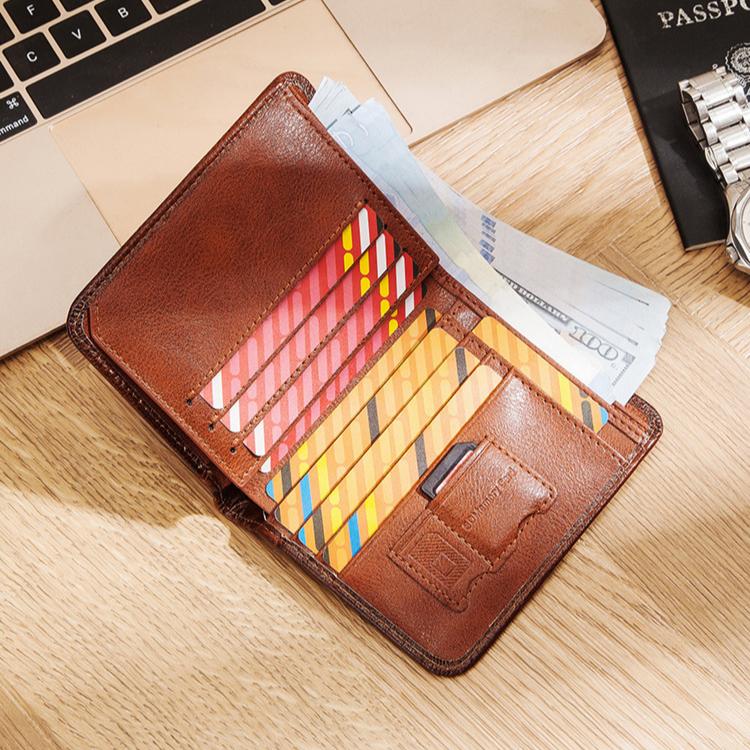 Genuine Men Leather Wallet Wallet Vintage Thin Short Multi Function Card Holder