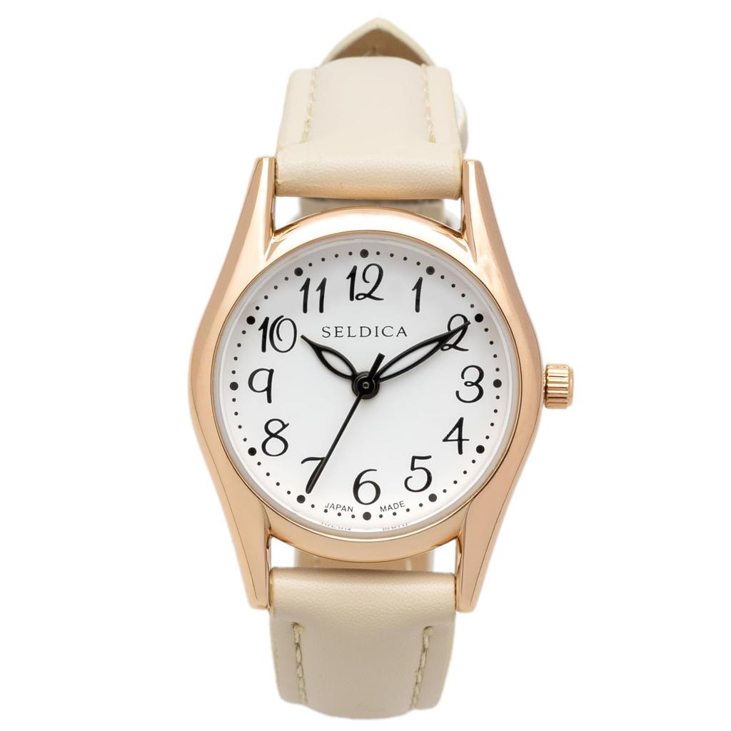Clefer Serdica Analog Watch, White Dial, PU Leather Strap, Japanese Movement, SD-AL336-BEP, Women's, Beige