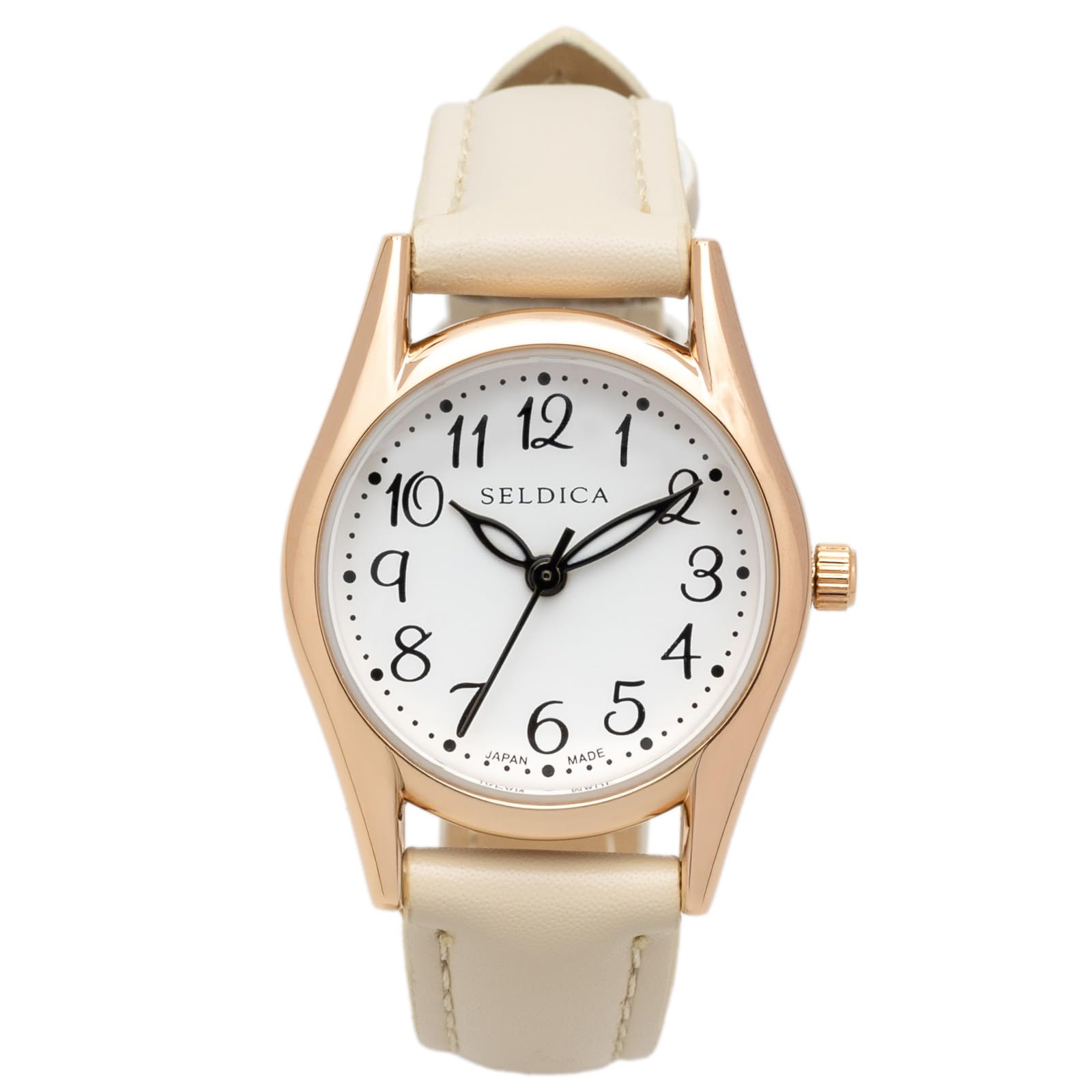 

Klefer Serdica Analog Watch, White Dial, PU Leather Strap, Japanese Movement, SD-AL336-BEP, Women s, Beige