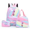 3Pcs/set Anime Cartoon A-Z Letter Printed Backpack with Shoulder Bag Pengcil Case for Teenager Girl Boy Back To School Bookbag