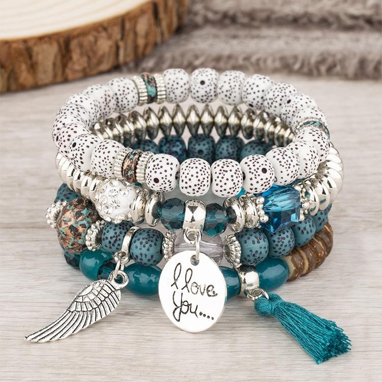 Bohemia-Style Beads Bracelet Women Bangle Jewelry Party Gift