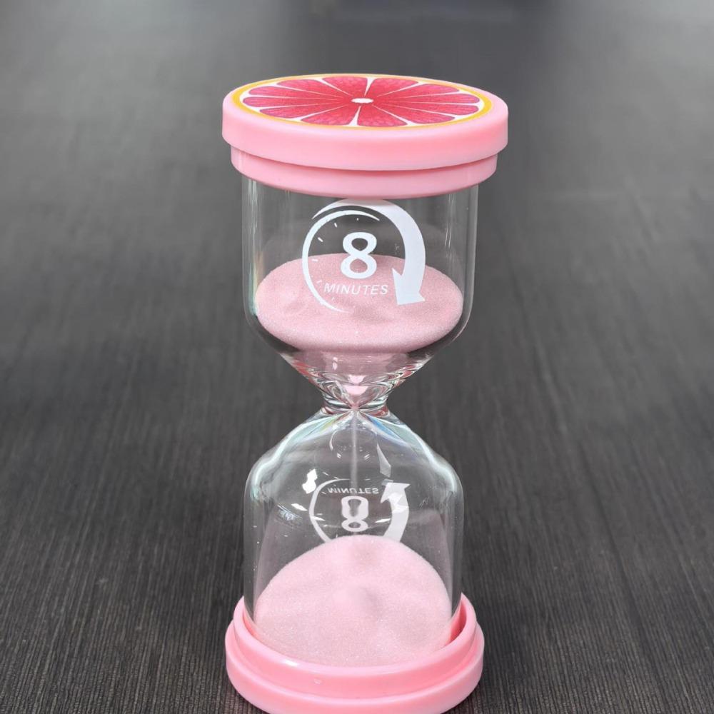 Marcaron Fruit Pattern Hourglass Portable Minutes Timer Study Timer Sand Timer  Home Decoration розовый