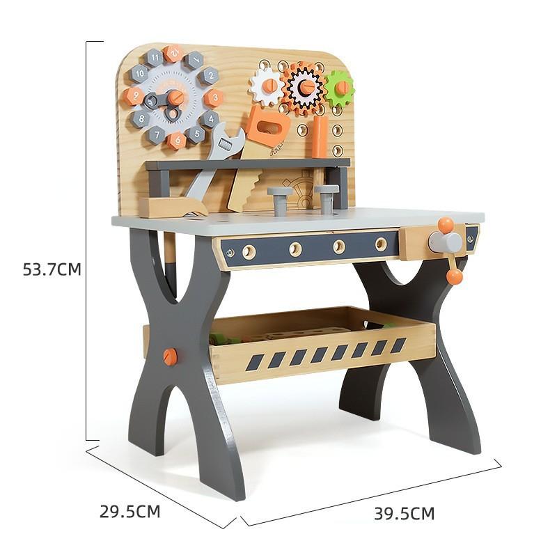 Baby Clock Cognitive Tool Table Simulation Screw Hammer Toolbox Disassembly and Assembly Wooden Play Home Educational Toys