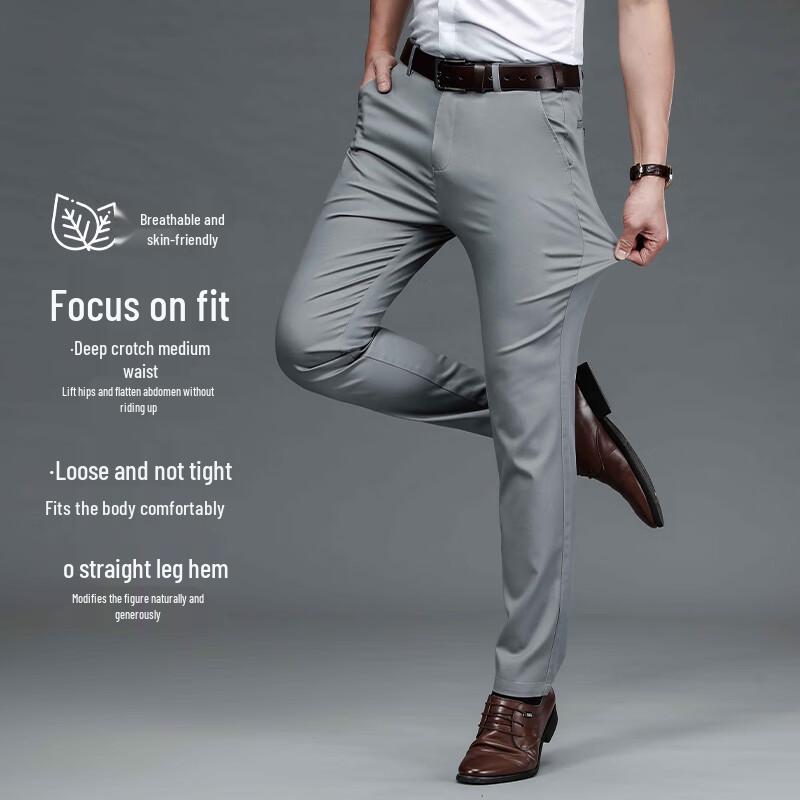

Men s Twill Tencel Blend Casual Business Trousers 40