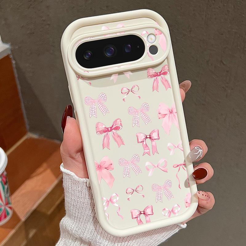 Per Google Pixel 9 Pro XL 8A 8 Pro 7A Custodia Guscio Stampa Fiori Fiocco TPU Antiurto Opaco Silicone Morbido Protezione Obiettivo Cover Telefono