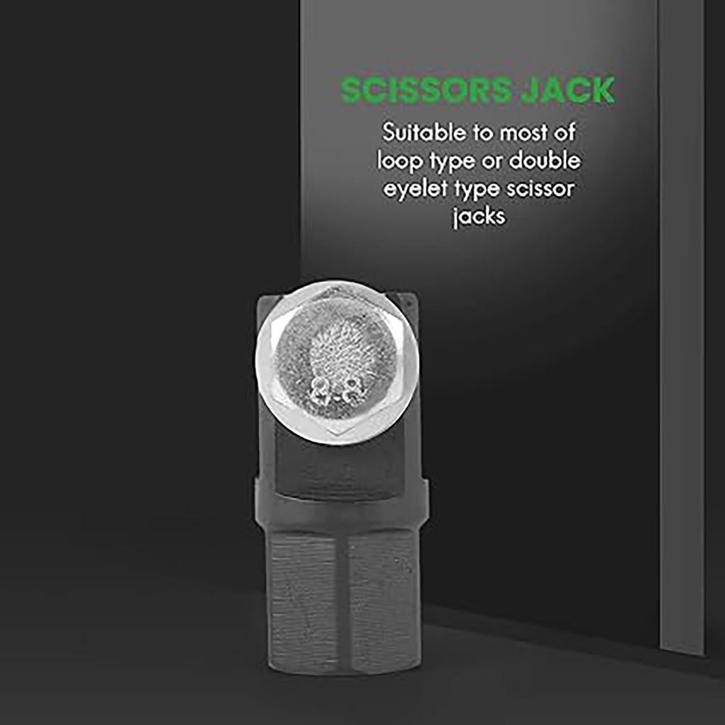 Adaptor pentru cric cu cheie tip foarfecă, adaptor pentru cheie tip burghiu din oțel crom-vanadiu pentru ridicarea mai ușoară a cricurilor tip foarfecă