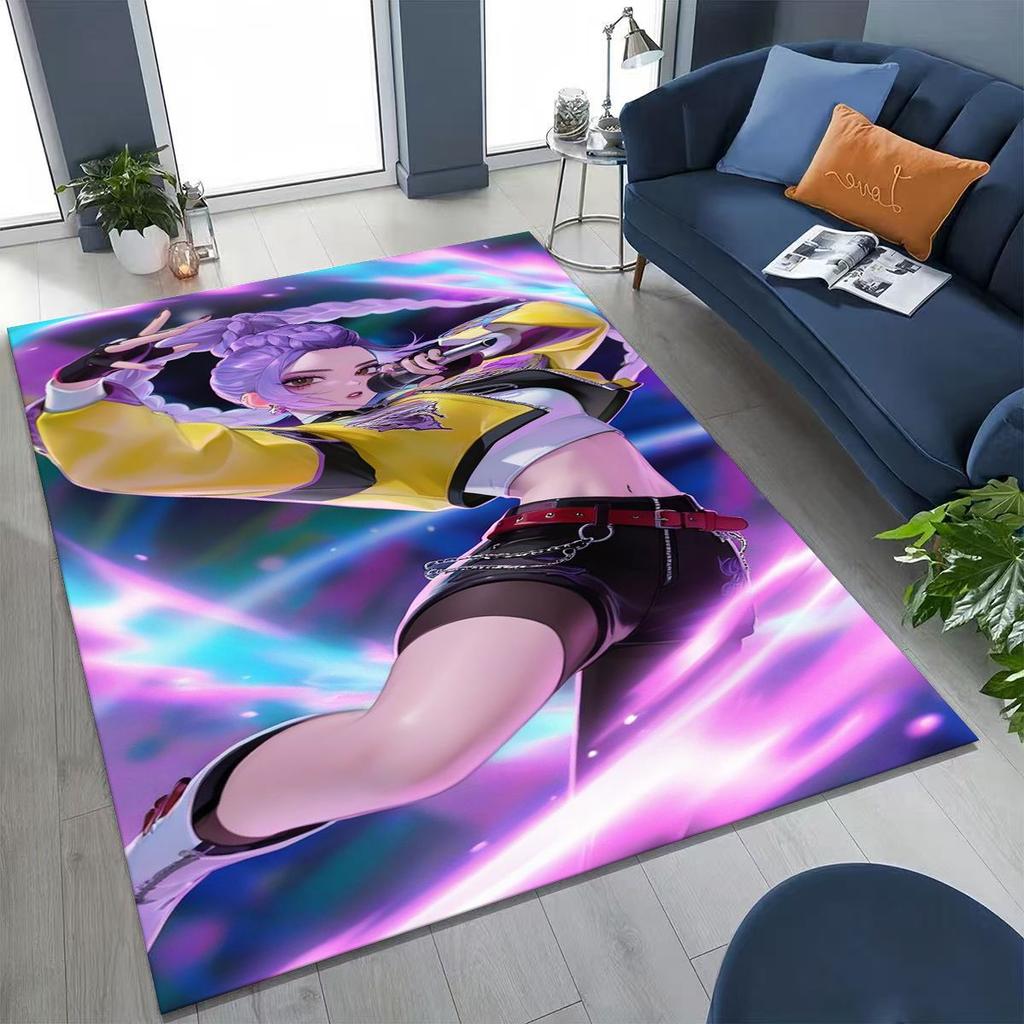 27 Style New KPOP Demon Hunters Rumi Mira Zoey Cartoon Rug for Bedroom Living Room Sofa Home Doormat Decor, Non-slip Floor Mat