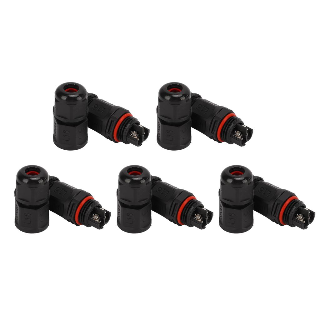 5 Pcs Waterproof Aviation Connector 380V IP68 Waterproof Screw Crimping Electrical Connector for Industrial Equipment