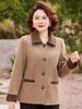 Mom's Spring Woolen Lapel Suit: Stylish Small Fragrance Outerwear for Mid-aged & Elderly Women - Perfect for Spring & Autumn