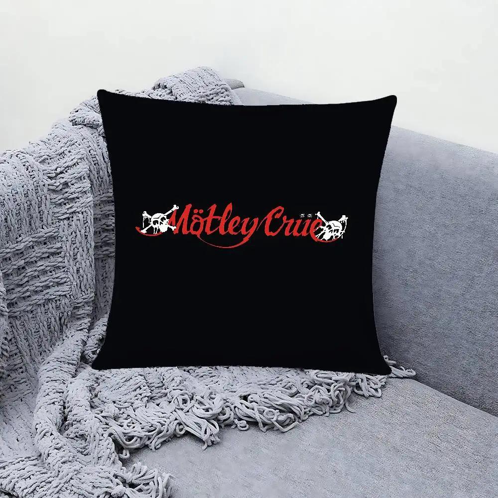 Band Motley-Crues-Retro Pillow Case Cushion Cover Soft Cute Throw Pillow Case For Car Sofa Pillowcase Polyester With Zipper