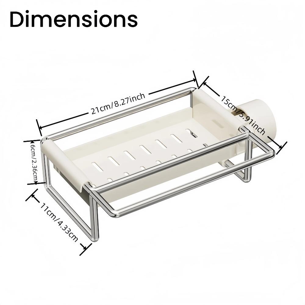 Multifunctional Kitchen Sink Storage Organiser,Stainless Steel Sponge Holder, Washing Up Caddy for Kitchen Bathroom