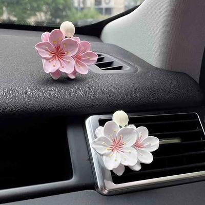 Aromaterapia Fioritura 3D Gesso Diffusore di Aroma per Bocchetta Aria Auto Fresca Auto Fai-da-te Fiore di Pesco Accessori Decorazione Auto