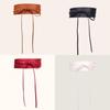 Fashionable Large Width Faux Leather Waist Belt With Bow Decoration For Dress Wear