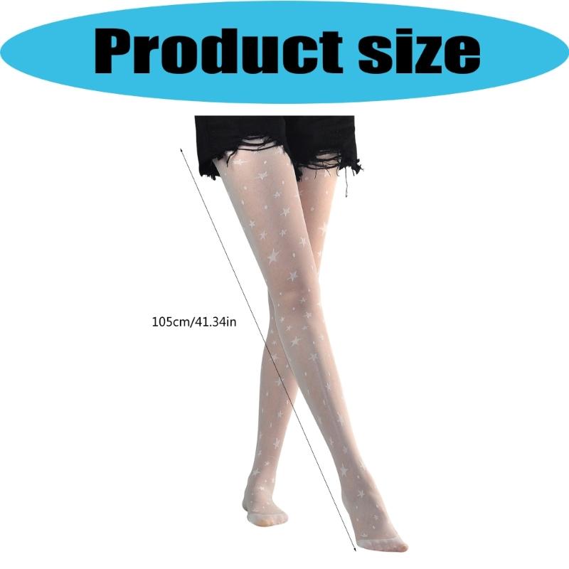 Thin Star Embroidery Pantyhose Cute Pattern Tights for Women Fashion Stockings Perfect For Layering Outfits