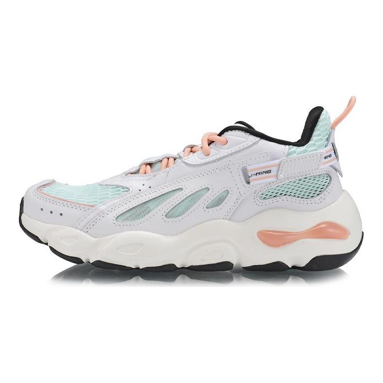 Li Ning Textile, Split Cow Leather Breathable, Lightweight Coverage Mid Top Casual Shoes Women's AGLP082-1