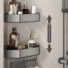 Bathroom Shelf No Drill Corner Space Aluminum Storage Rack Wall Mounted Triangle Basket Shower Room Storage Organizer FR2006