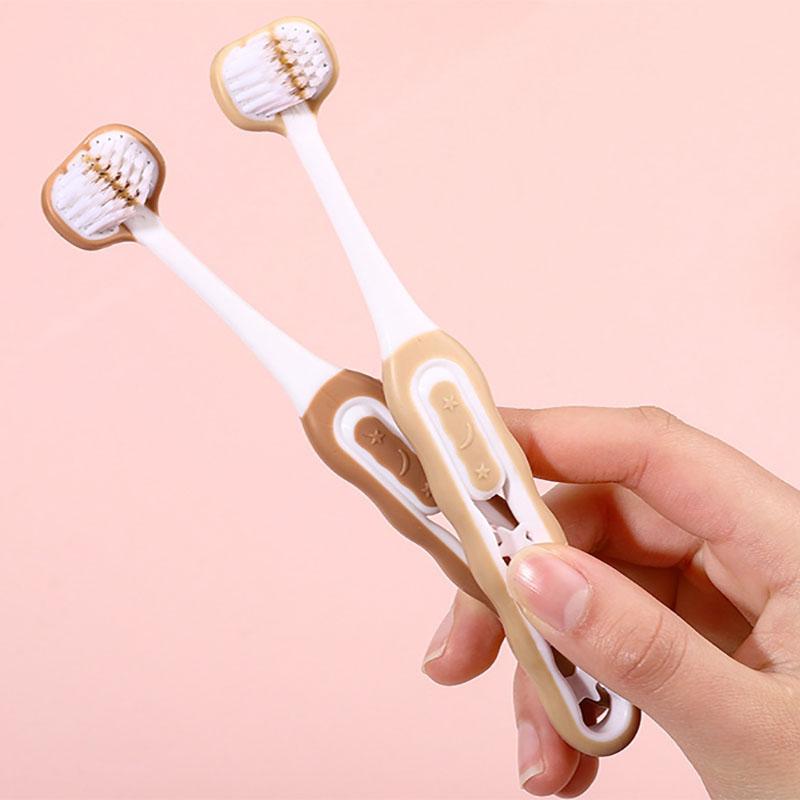 

2pcs Ultra Fine Brush Children s Soft Bristled Toothbrushes 3-6-12 Year Old Baby Oral Cleaning Three Sided Toothbrush Set