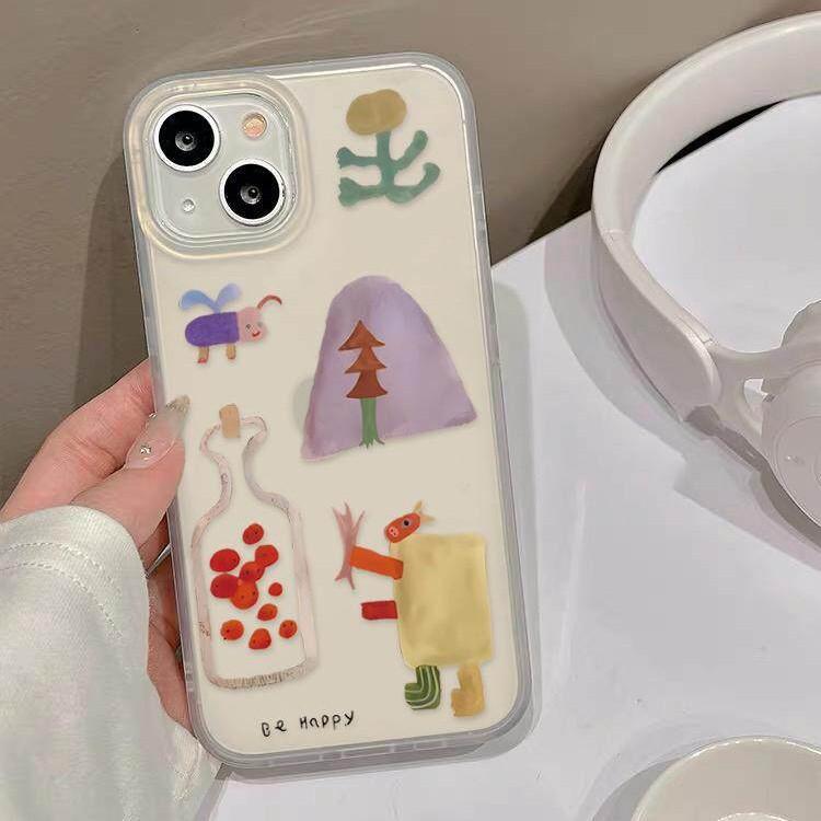 Fun Graffiti for Apple 17/16/15 Mobile Phone Case iPhone 14PRO Soft 13/12/11 Case