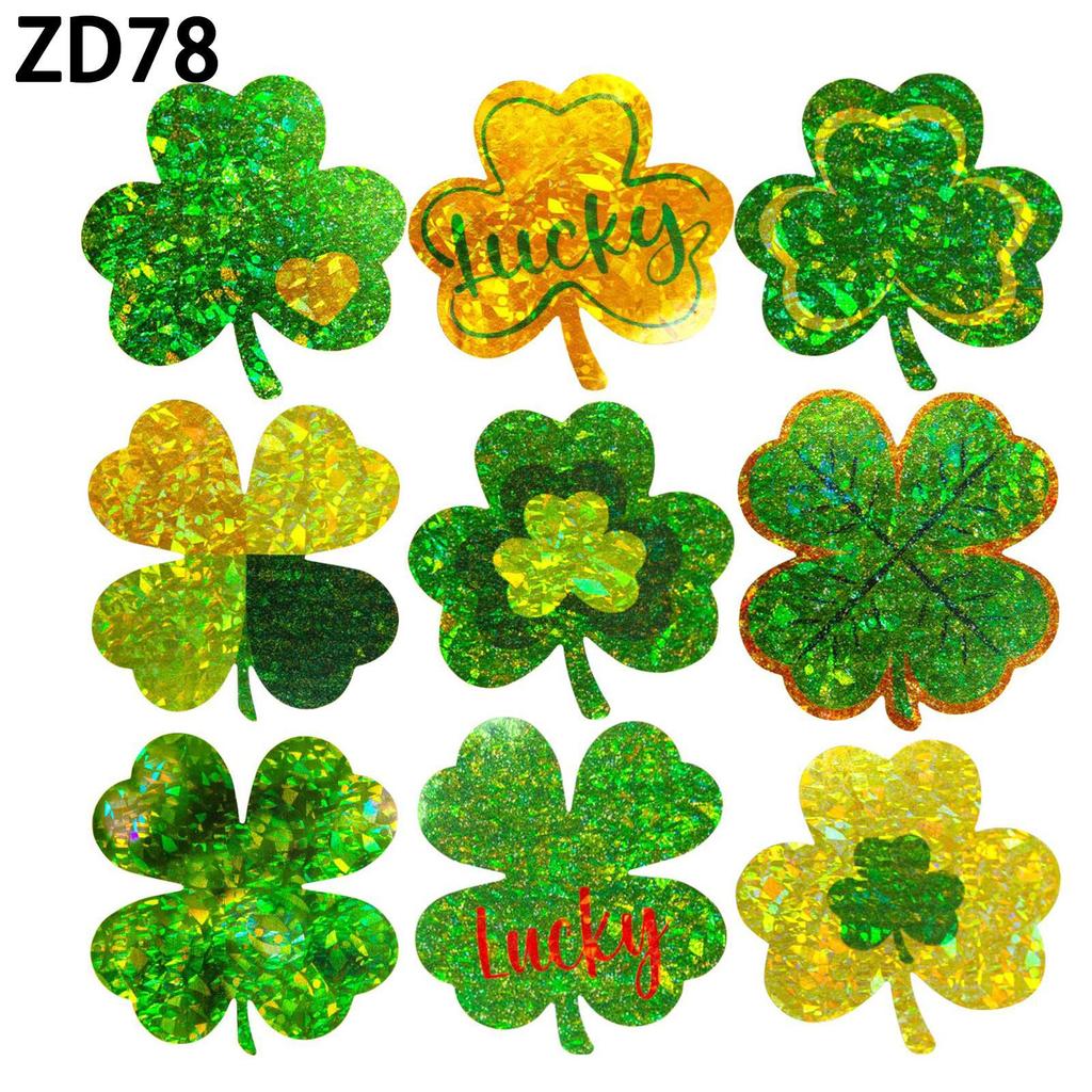 500Counts Patricks Day Decoration Sticker Sparkling Shamrock Sticker Label for Journal Notebook Phone Case Scrapbooking