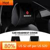 Interior Stickers Car Headrest Cover Seat Head Pillow Neck Headrest Cover For Renault RS Clio Megane 2 3 4 Captur Trafic Twingo Y888