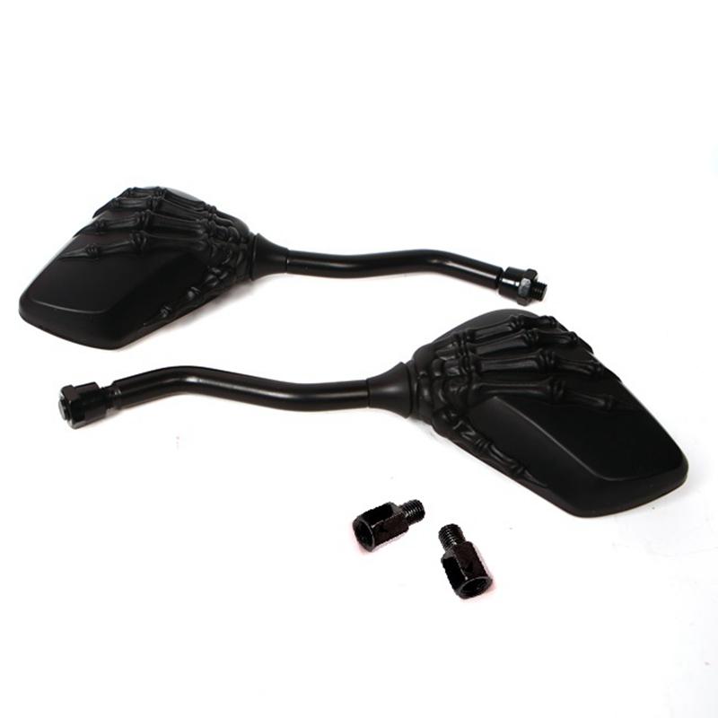 Livrare gratuită Scooter universal pentru motociclete Modificare oglinzi laterale din spate Skull Craw Shadow Pereche de oglinzi retrovizoare 8mm