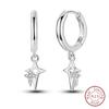 New 925 Sterling Silver Hope Rainbow Flower Earrings For Women Sparkling Colored Zircon Star Koi Earrings Fashion Party Jewelry