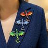 Colorful Rhinestone Enamel Flying Dragon Brooch Animal Dragon Brooch  Home Decoration Gift