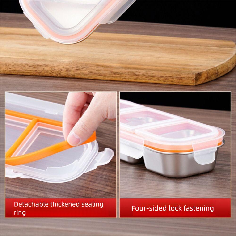 2/3 Grids Food Storage Container Leak-proof Seasoning Tray Multifunctional Snack Box  Picnic