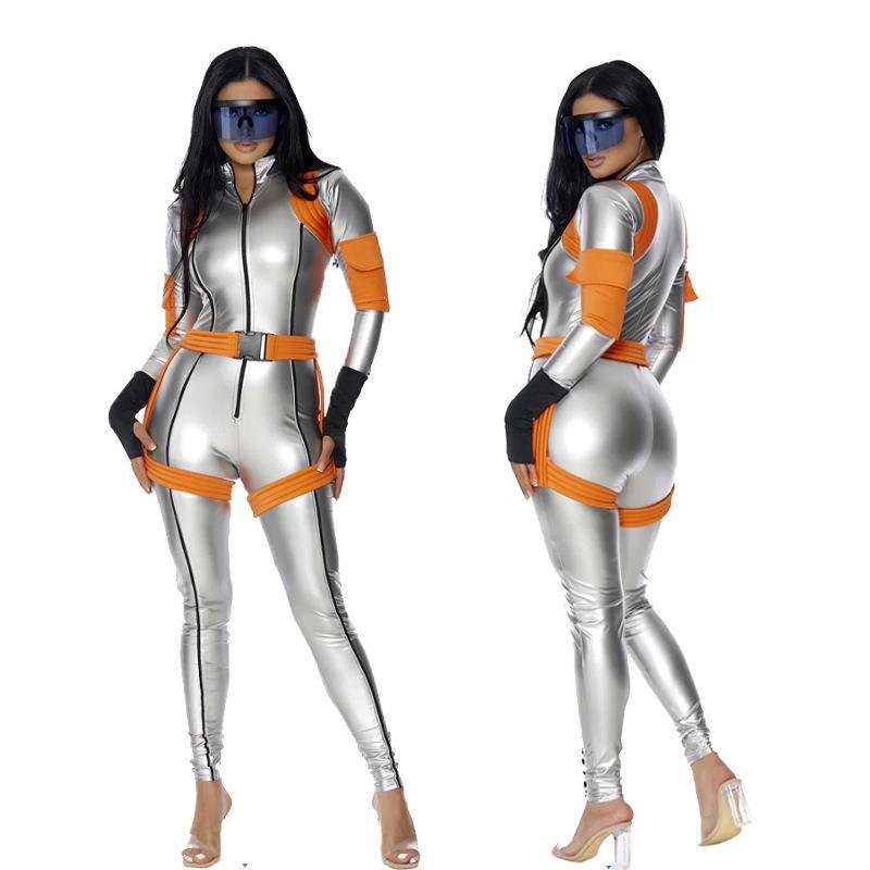 Halloween Wandering Earth Pilot Astronaut Silver Female Space Stage Party Costume