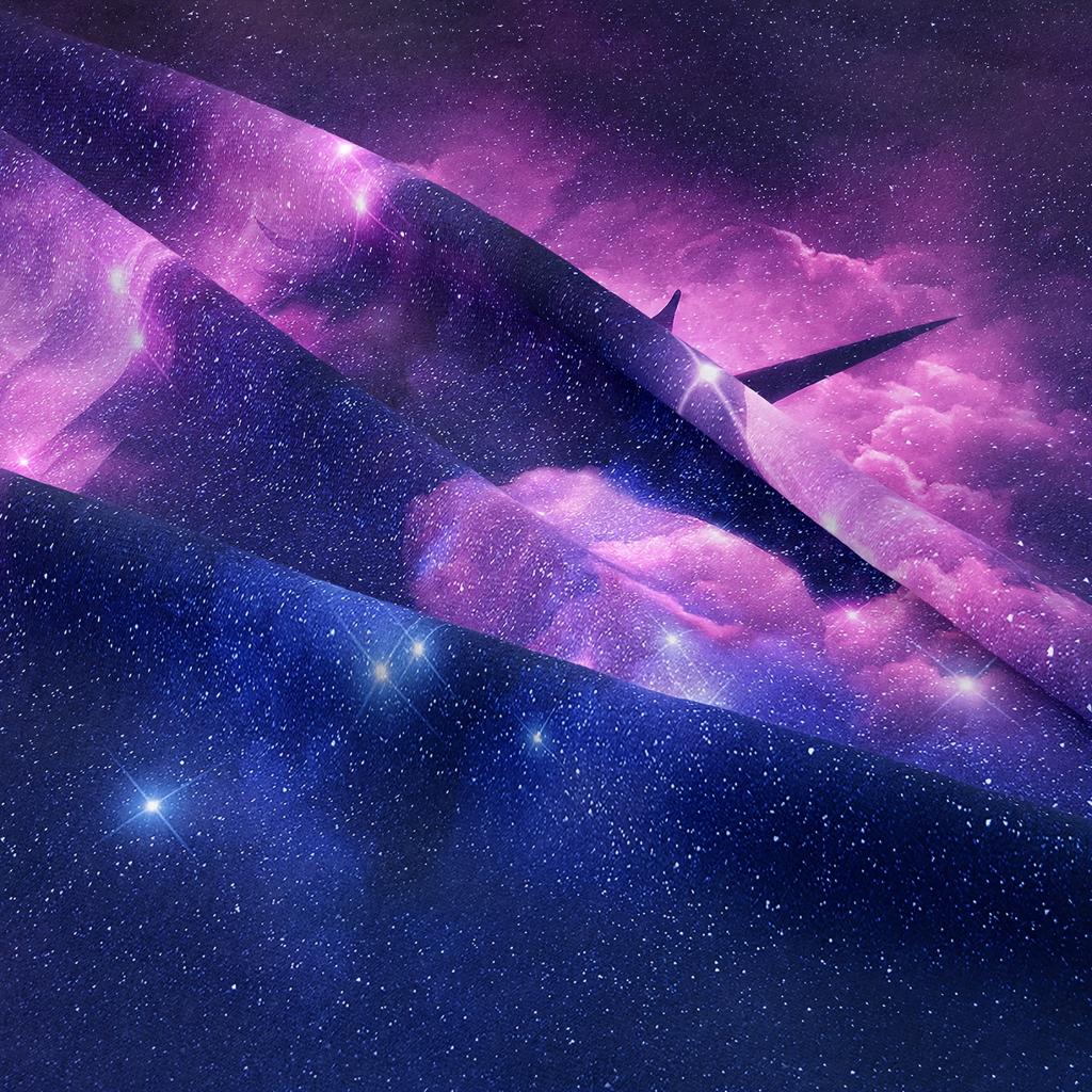 Soft Purple Night Sky Unicorn Duvet Cover Set - Polyester, Starry For Galaxy Design With Sparkling Stars & Clouds, All-Season