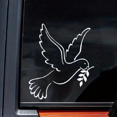 1 Stück Taube Vogel Frieden Olivenzweig Autoaufkleber Kreative Auto Fenster Stoßstange Windschutzscheibe Dekoration Cartoon Tier Autozubehör