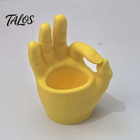 Creative Desktop Ornament for Gift 3D Printed Hand Gesture Planter, OK Finger Flower Pot, Trendy Room Aesthetic Decor Cute Small Cactus Container Home