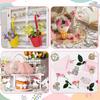 36 Pcs Pastel Spring Ornaments for Tree Wooden Flower Decorations Tulip Truck Watercolor Floral Hanging Decor Wood Spring Decor for Home Small Tree