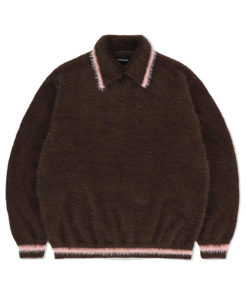 MAHAGRID Hairy Collar Knit Brown(Mg2Efmk642A)