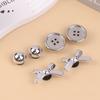 8Pcs/Set Metal Silver Electroplated Bow Button Dot Heart Charms Shoe Buckle Diy Detachable Clogs Sandals Accessories